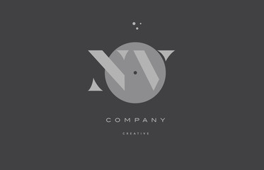nv n v  grey modern alphabet company letter logo icon
