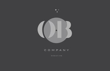Obraz premium ob o b grey modern alphabet company letter logo icon