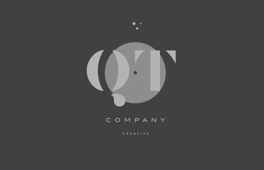 qt q t  grey modern alphabet company letter logo icon
