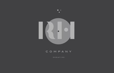 rh r h  grey modern alphabet company letter logo icon