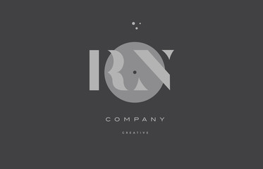 rn r n  grey modern alphabet company letter logo icon