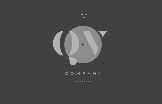 qv q v  grey modern alphabet company letter logo icon