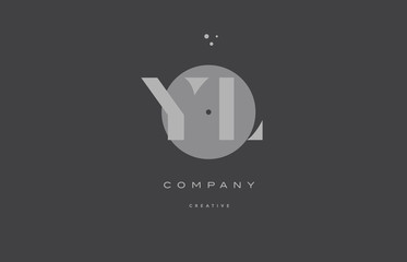 yl y l  grey modern alphabet company letter logo icon