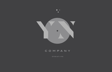 yn y n  grey modern alphabet company letter logo icon - obrazy, fototapety, plakaty