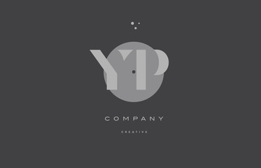 yp y p  grey modern alphabet company letter logo icon