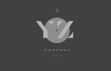 yz y z  grey modern alphabet company letter logo icon