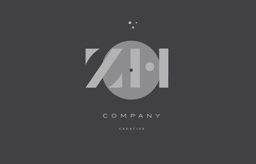 zh z h  grey modern alphabet company letter logo icon