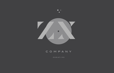 zx z x  grey modern alphabet company letter logo icon