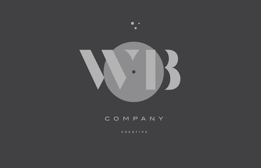 wb w b  grey modern alphabet company letter logo icon