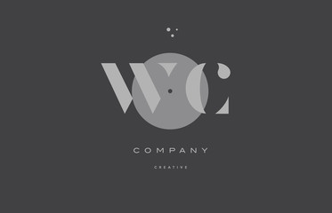 wc w c  grey modern alphabet company letter logo icon