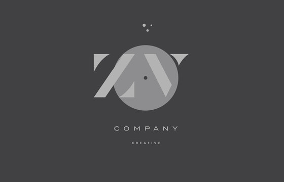 zv z v  grey modern alphabet company letter logo icon