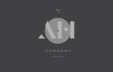 ah a h  grey modern alphabet company letter logo icon