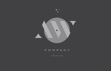 aw a w  grey modern alphabet company letter logo icon - obrazy, fototapety, plakaty