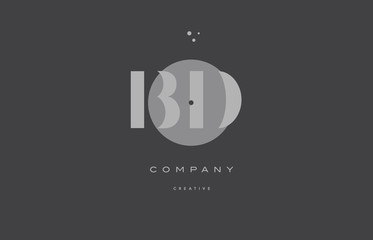 bd b d  grey modern alphabet company letter logo icon