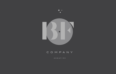 bf b f  grey modern alphabet company letter logo icon