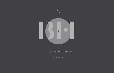 bh b h  grey modern alphabet company letter logo icon