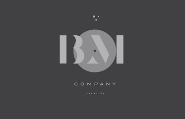 bm b m  grey modern alphabet company letter logo icon