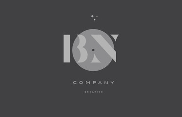 bn b n  grey modern alphabet company letter logo icon
