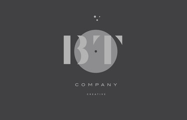 Obraz premium bt b t grey modern alphabet company letter logo icon