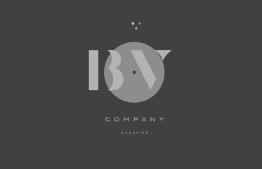 bv b v  grey modern alphabet company letter logo icon