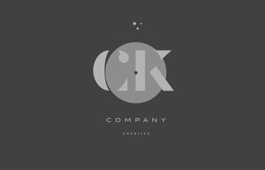 ck c k  grey modern alphabet company letter logo icon