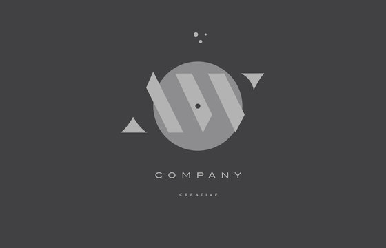 aw a w  grey modern alphabet company letter logo icon