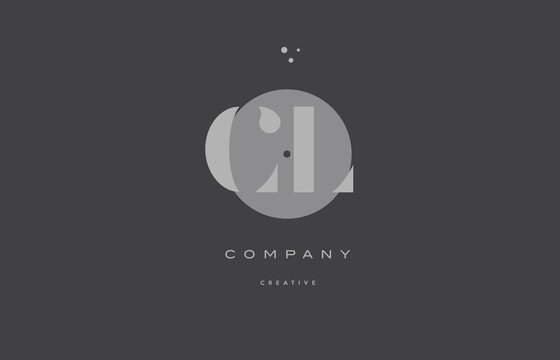 cl c l  grey modern alphabet company letter logo icon