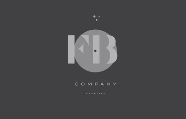 fb f b  grey modern alphabet company letter logo icon