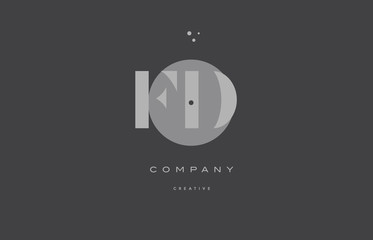 fd f d  grey modern alphabet company letter logo icon