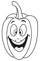 Fresh bell pepper cartoon
