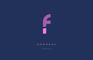 f pink blue alphabet letter logo icon