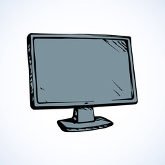 Monitor. Vector drawing