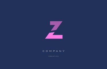 z pink blue alphabet letter logo icon