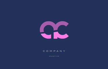 ac a c  pink blue alphabet letter logo icon - obrazy, fototapety, plakaty