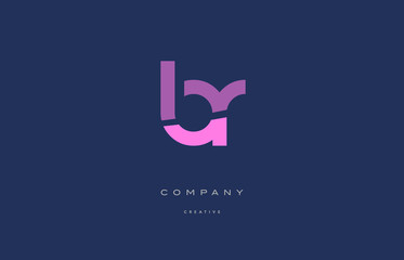 br b r  pink blue alphabet letter logo icon