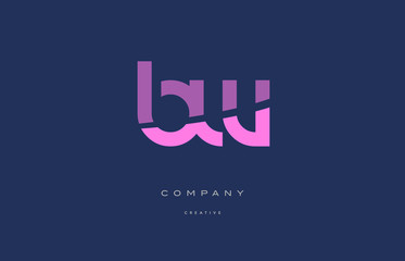bw b w  pink blue alphabet letter logo icon