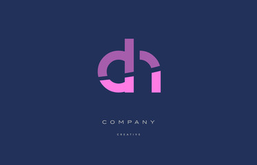 ch c h  pink blue alphabet letter logo icon