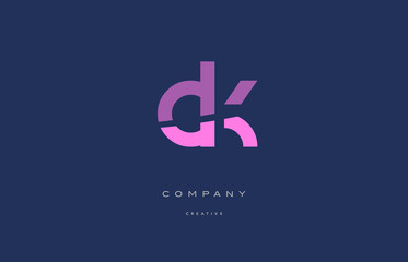 Obraz premium ck c k pink blue alphabet letter logo icon