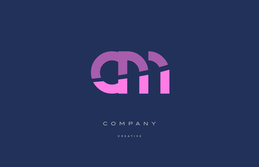 cm c m  pink blue alphabet letter logo icon
