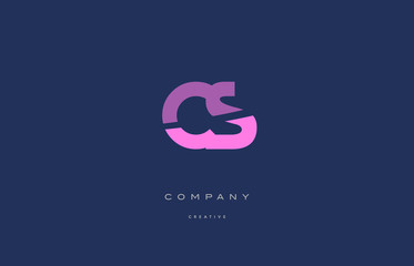 cs c s  pink blue alphabet letter logo icon
