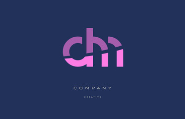 dm d m pink blue alphabet letter logo icon