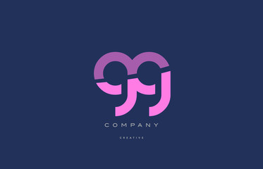 gg g g  pink blue alphabet letter logo icon