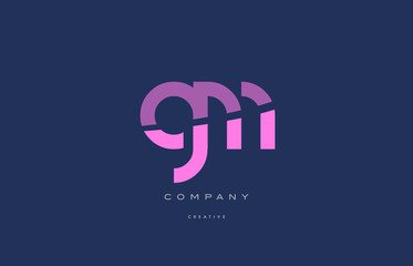gm g m  pink blue alphabet letter logo icon