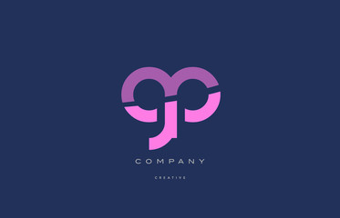 gp g p  pink blue alphabet letter logo icon