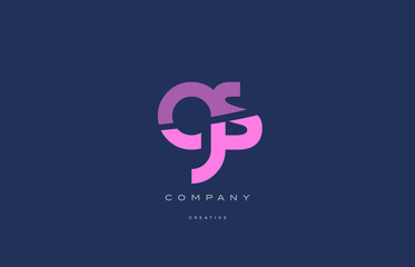gs g s  pink blue alphabet letter logo icon