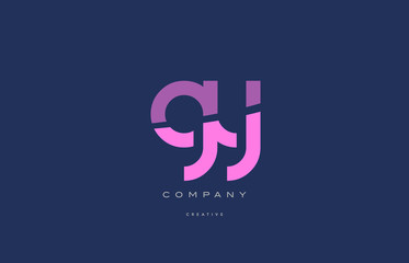 gy g y  pink blue alphabet letter logo icon