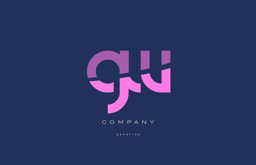 Fototapeta na wymiar gw g w pink blue alphabet letter logo icon