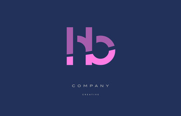 Obraz premium hb h b pink blue alphabet letter logo icon