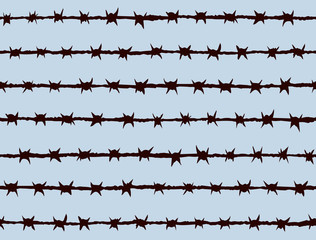 Barbed wire. Vector drawing