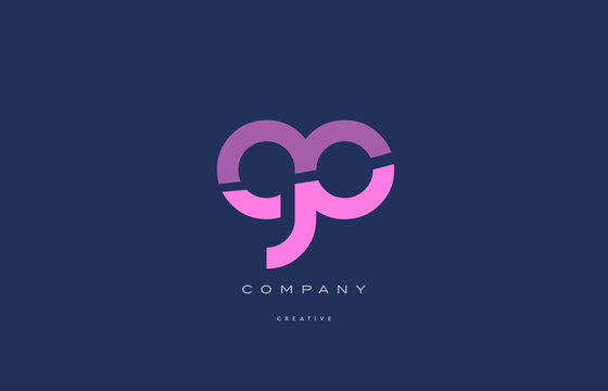 go g o  pink blue alphabet letter logo icon